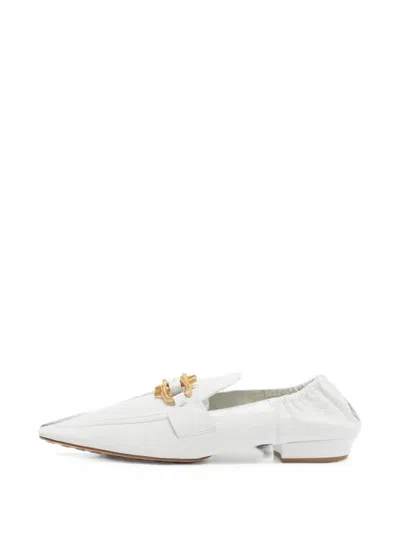 Pre-owned Bottega Veneta Madame Leather Loafers In White