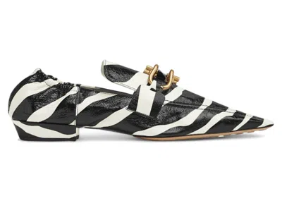 Pre-owned Bottega Veneta Madame Loafers (women's) Sneakers In White/black In Multi