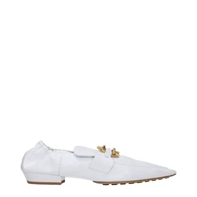 Bottega Veneta Madame Women's White Leather Loafers In Multi