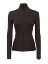 Bottega Veneta Maglia Plisse In Viscose Brown  In Brown