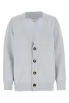 BOTTEGA VENETA POWDER BLUE STRETCH CASHMERE BLEND CARDIGAN