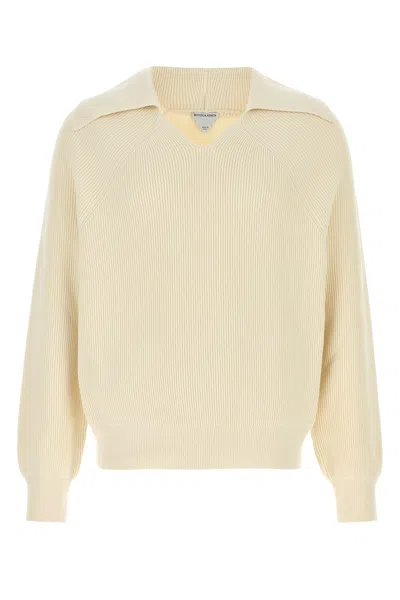 BOTTEGA VENETA MAGLIONE IN MISTO COTONE CREMA UOMO