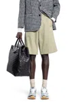 Bottega Veneta Pantaloncini In Twill Di Cotone Leggero In Beige