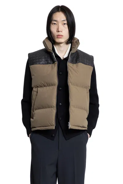 Bottega Veneta Man Beige Vests In Brown