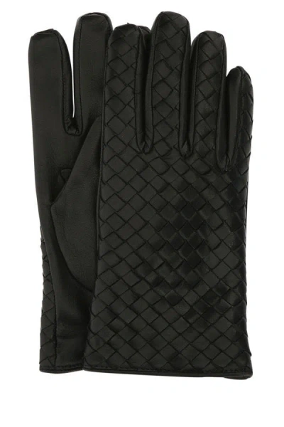 Bottega Veneta Man Black Leather Gloves