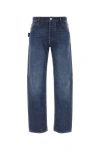 Bottega Veneta Blue Straight Jeans With Logo Patch In Denim Man In Blue