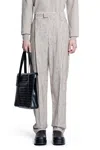 Bottega Veneta Pantaloni Di Lana A Righe Sottili In Brown