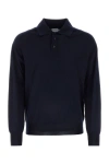 Bottega Veneta Long-sleeved Polo Neck Wool Sweater In Blue