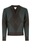 Bottega Veneta Coated Argyle-knit Jumper In Multicolor