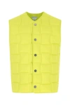 BOTTEGA VENETA BOTTEGA VENETA MAN FLUO YELLOW NYLON PADDED VEST