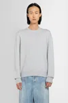 Bottega Veneta Grey Pullover With Intrecciato Patch On Elbows In Cashmere Man In Grey