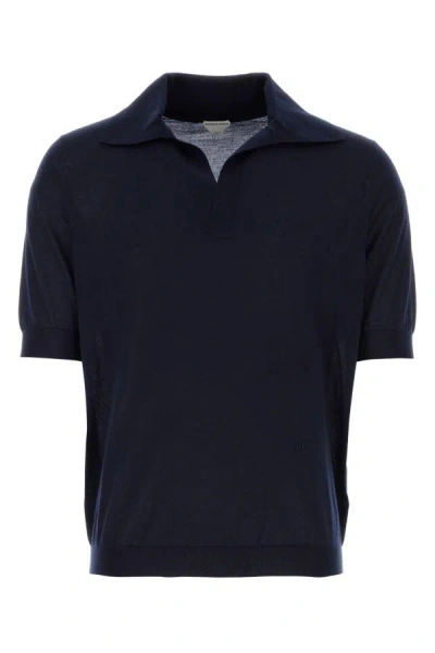 Bottega Veneta Man Midnight Blue Cashmere Polo Shirt