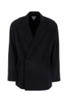 Bottega Veneta Wool Blazer With Back Vent And Front Pockets In Blue