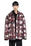 Bottega Veneta White & Red Alpaca Check Overshirt In Multicolor