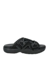Bottega Veneta Luxurious Leather And Raffia Slides For Effortless Sophistication In Black