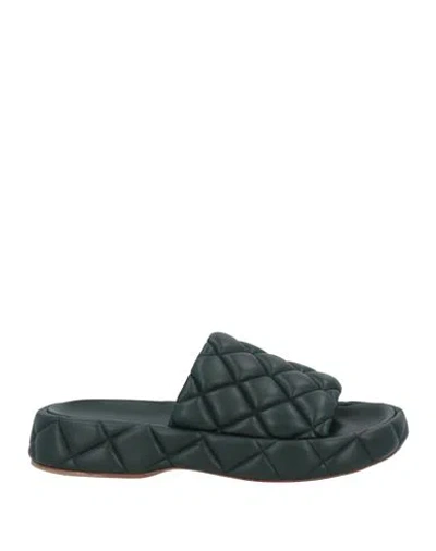 Bottega Veneta Man Sandals Dark Green Size 9 Lambskin