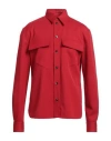 Bottega Veneta Man Shirt Red Size 16 Wool, Cotton, Viscose, Polyester In Red