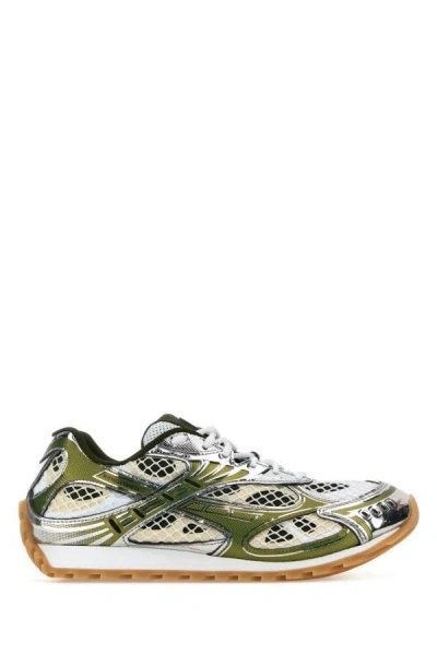 Bottega Veneta Man Sneaker Orbit Metal Green In Multicolor