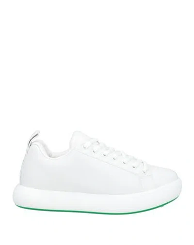 Bottega Veneta Man Sneakers White Size 8 Calfskin In Bianco Neutri