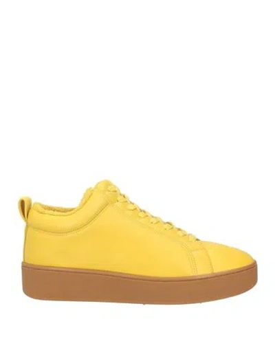 Bottega Veneta Man Sneakers Yellow Size 9 Soft Leather, Textile Fibers