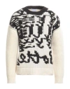 Bottega Veneta Graphic Intarsia Wool Sweater In Off White