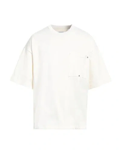Bottega Veneta Man T-shirt Cream Size L Polyester In White