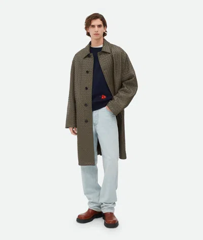 Bottega Veneta Intrecciato Leather Coat In Shrub