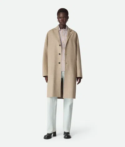Bottega Veneta Manteau En Laine Et Cachemire In Sand
