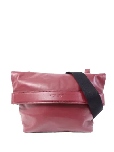 Pre-owned Bottega Veneta Marco Poio Leather Messenger Bag In Red