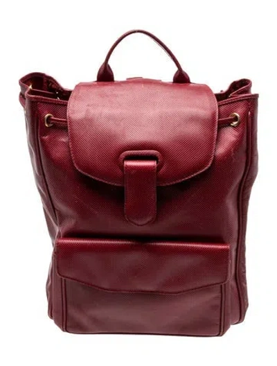 Pre-owned Bottega Veneta Marco Polo Backpack In Red