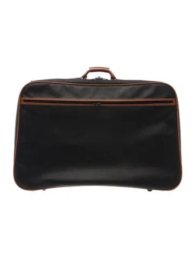 Pre-owned Bottega Veneta Marco Polo Carry-on Roller Suitcase In Black