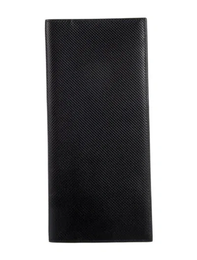 Pre-owned Bottega Veneta Marco Polo Leather Continental Wallet In Black