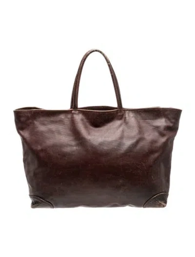 Pre-owned Bottega Veneta Marco Polo Tote In Brown