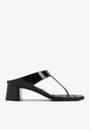Bottega Veneta Bordeaux Thong Sandals With Kitten Heel And Sole With Intrecciato Motif In Leather Woman In Black