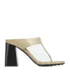 Bottega Veneta Beige Marella Thong Heeled Sandals In Light Cream
