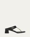 Bottega Veneta Bordeaux Thong Sandals With Kitten Heel And Sole With Intrecciato Motif In Leather Woman In Black