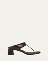 Bottega Veneta Marella Leather Thong Slide Sandals In Dark Barolo