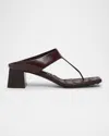 Bottega Veneta Square Toe Quilted Block Heel Sandals In Dark Barolo