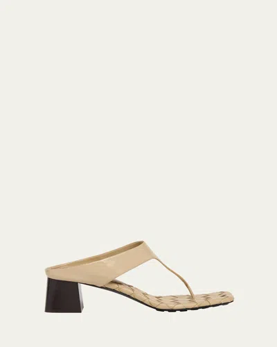 Bottega Veneta Marella Leather Thong Slide Sandals In Light Butterscotch