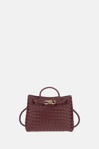 Bottega Veneta Maroon Andiamo Satchel In Burgundy