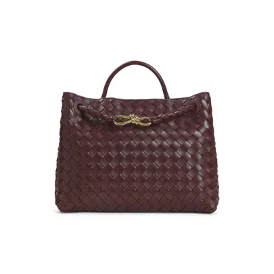 Bottega Veneta Maroon Andiamo Satchel In Burgundy