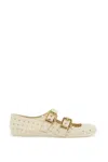 Bottega Veneta Amy Mary-jane Ballerina Tpu Weaving Effect In 9031 Sea Salt