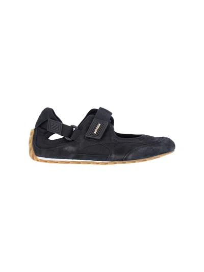 Bottega Veneta Orbit Flash Suede Mary Jane Sneakers In Black