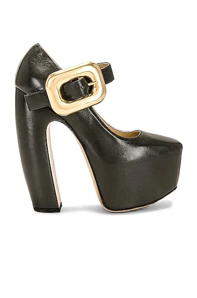 Bottega Veneta Mary Jane Wedges In Dark Green