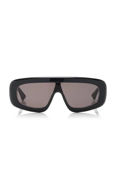 Bottega Veneta Mask-frame Acetate; Bio-nylon Sunglasses In Black