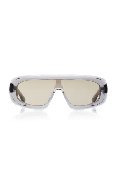 Bottega Veneta Mask-frame Acetate; Bio-nylon Sunglasses In Gray