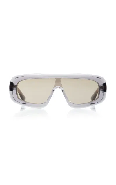 Bottega Veneta Mask-frame Acetate; Bio-nylon Sunglasses In Grey