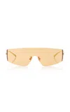 Bottega Veneta Mask-frame Acetate Sunglasses In Orange