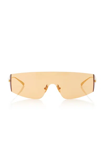 Bottega Veneta Mask-frame Acetate Sunglasses In Orange