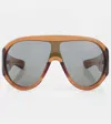 Bottega Veneta Mask Oversized Sunglasses In Brown